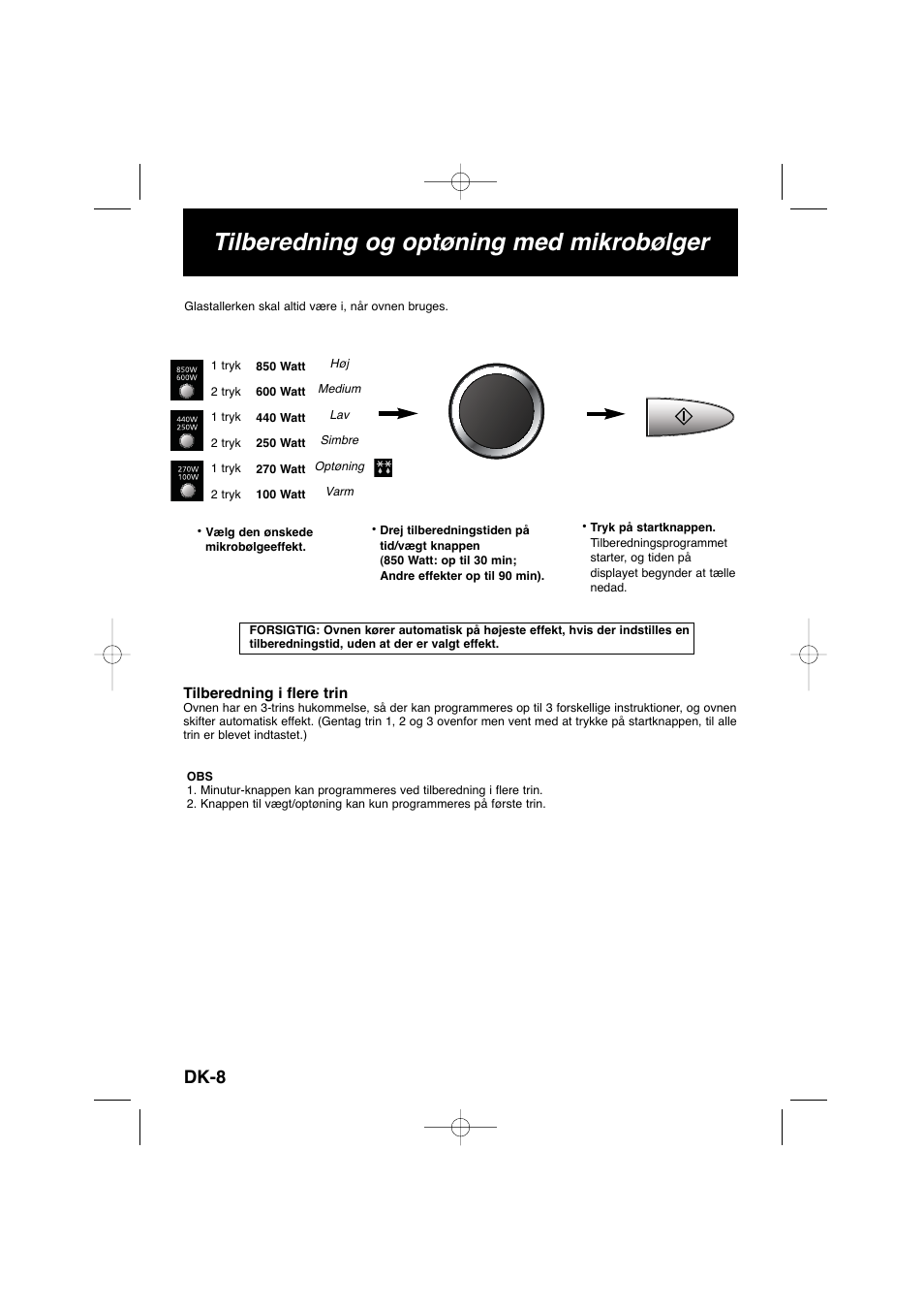 Tilberedning og optøning med mikrobølger, Dk-8 | Panasonic NNSD278SEPG User Manual | Page 122 / 212