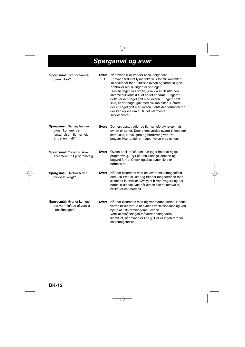 Spørgsmål og svar, Dk-12 | Panasonic NNSD278SEPG User Manual | Page 126 / 212