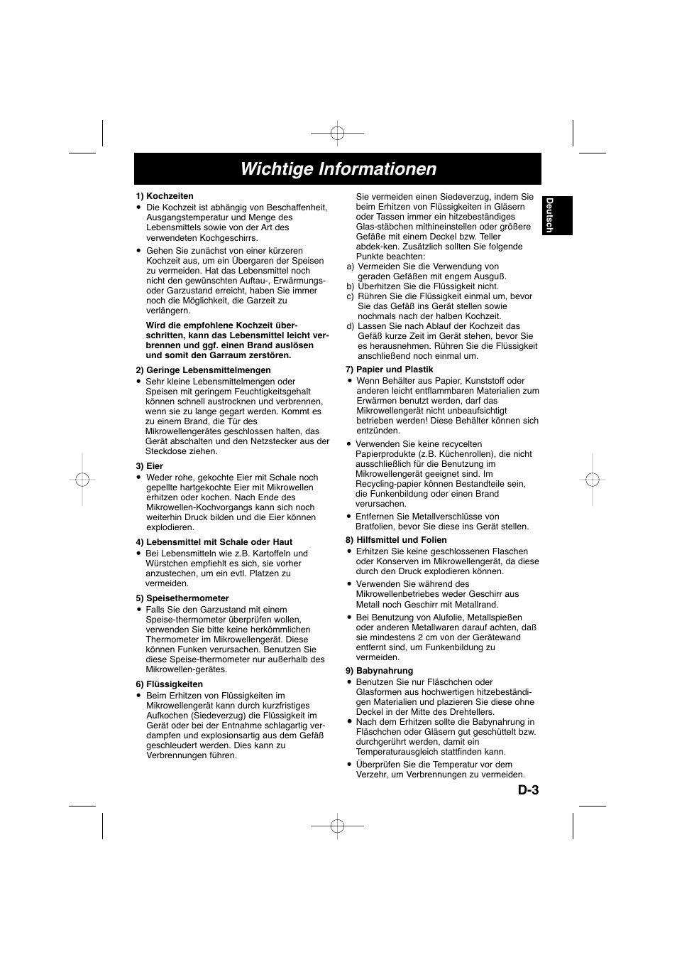 Wichtige informationen | Panasonic NNSD278SEPG User Manual | Page 19 / 212