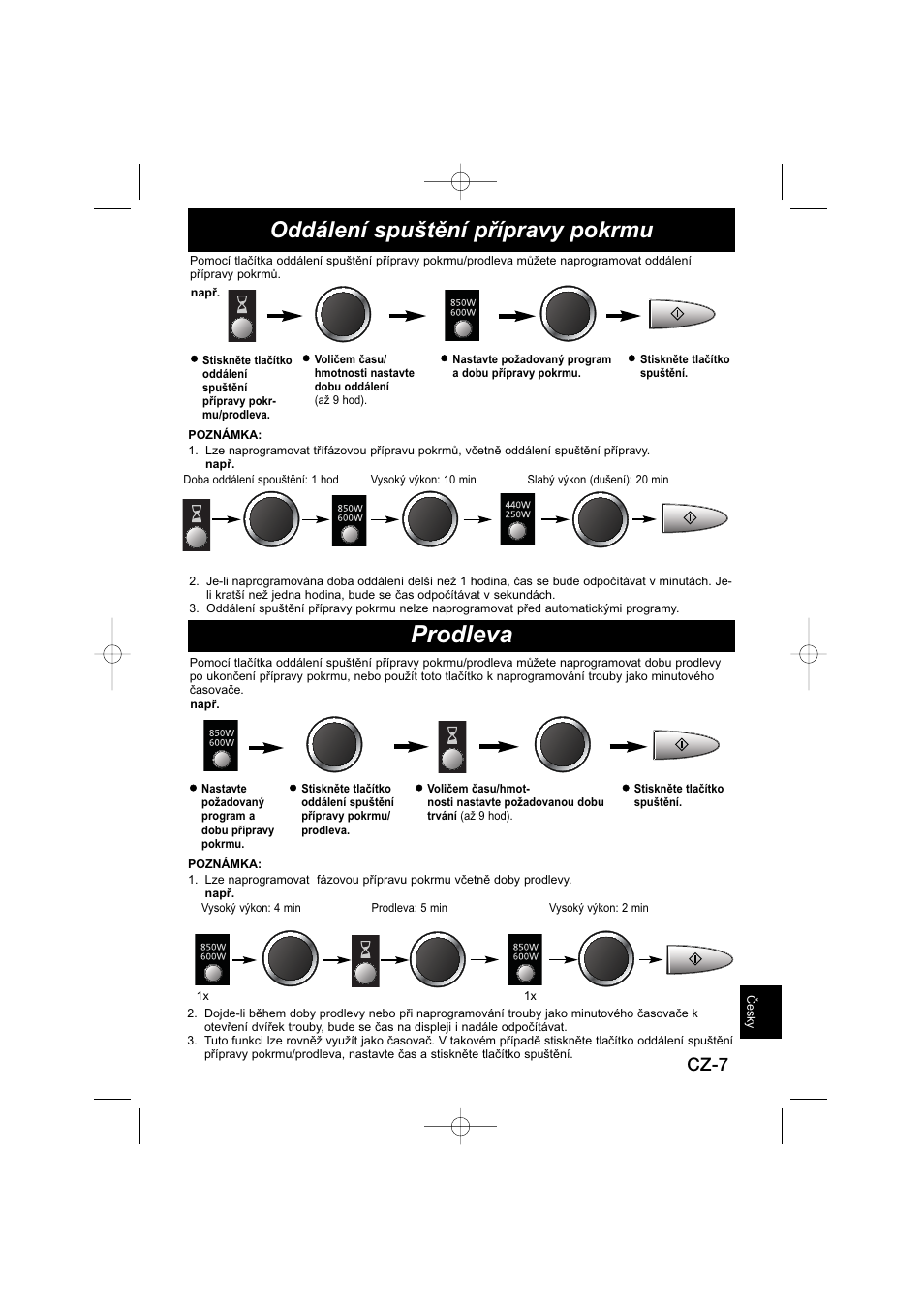 Prodleva, Oddálení spuštění přípravy pokrmu, Cz-7 | Panasonic NNSD278SEPG User Manual | Page 191 / 212