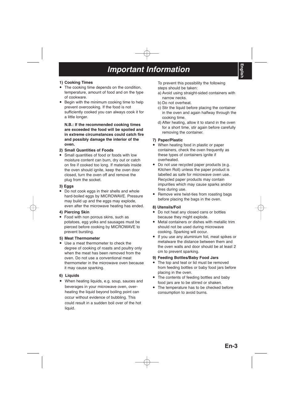 Important information, En-3 | Panasonic NNSD278SEPG User Manual | Page 5 / 212