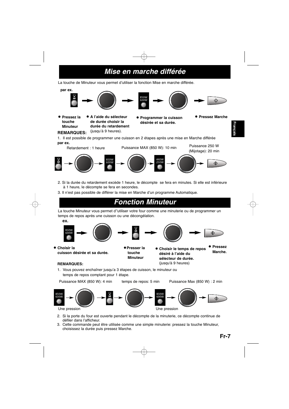 Mise en marche différée, Fonction minuteur, Fr-7 | Panasonic NNSD278SEPG User Manual | Page 51 / 212