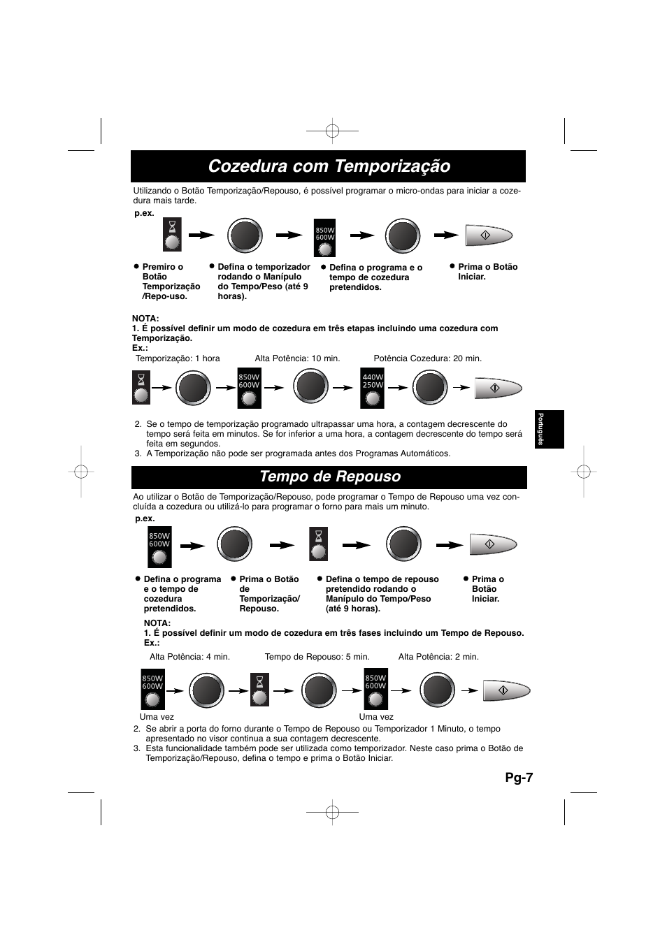 Cozedura com temporização, Tempo de repouso, Pg-7 | Panasonic NNSD278SEPG User Manual | Page 93 / 212