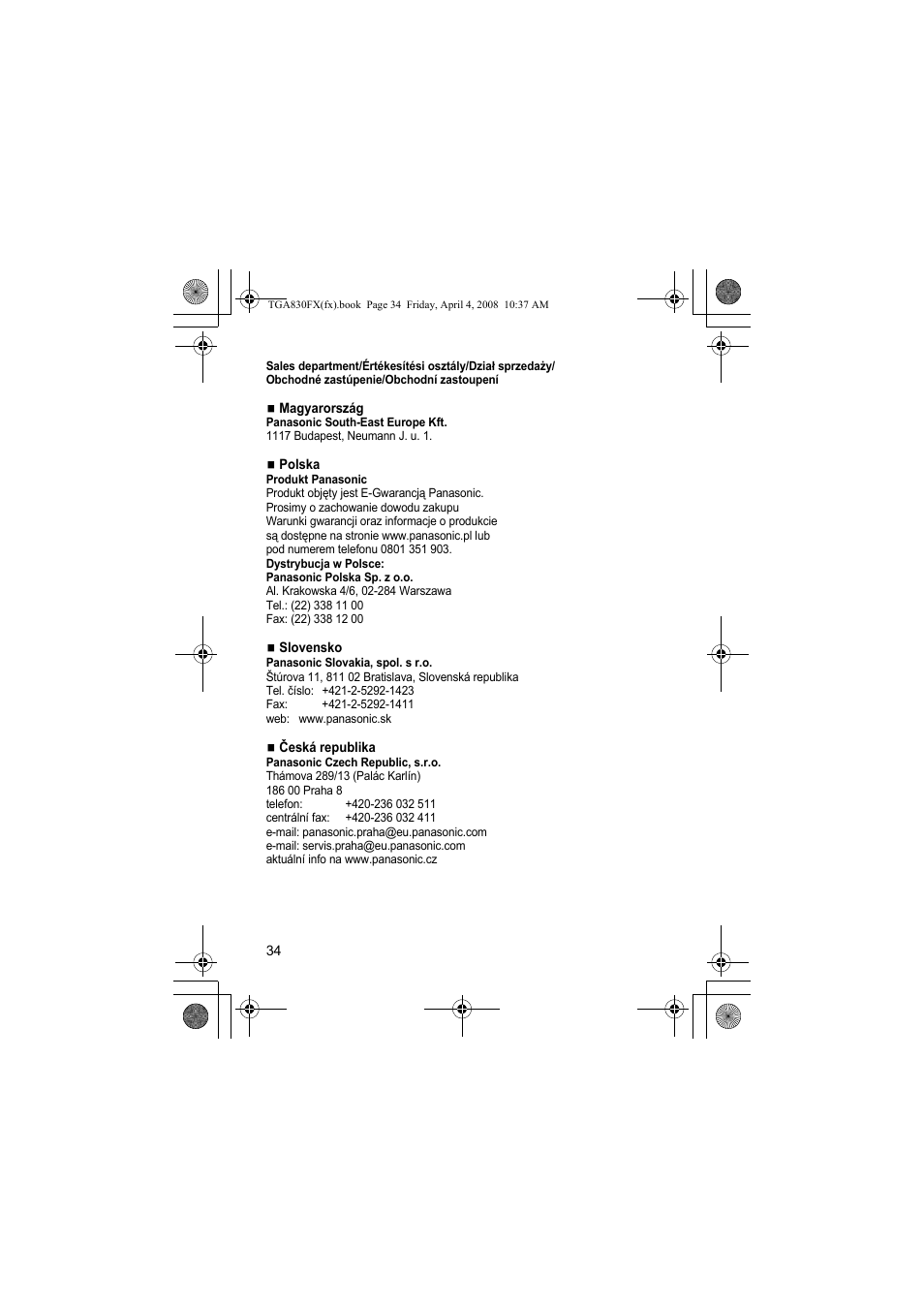 Panasonic KXTGA830FX User Manual | Page 34 / 36