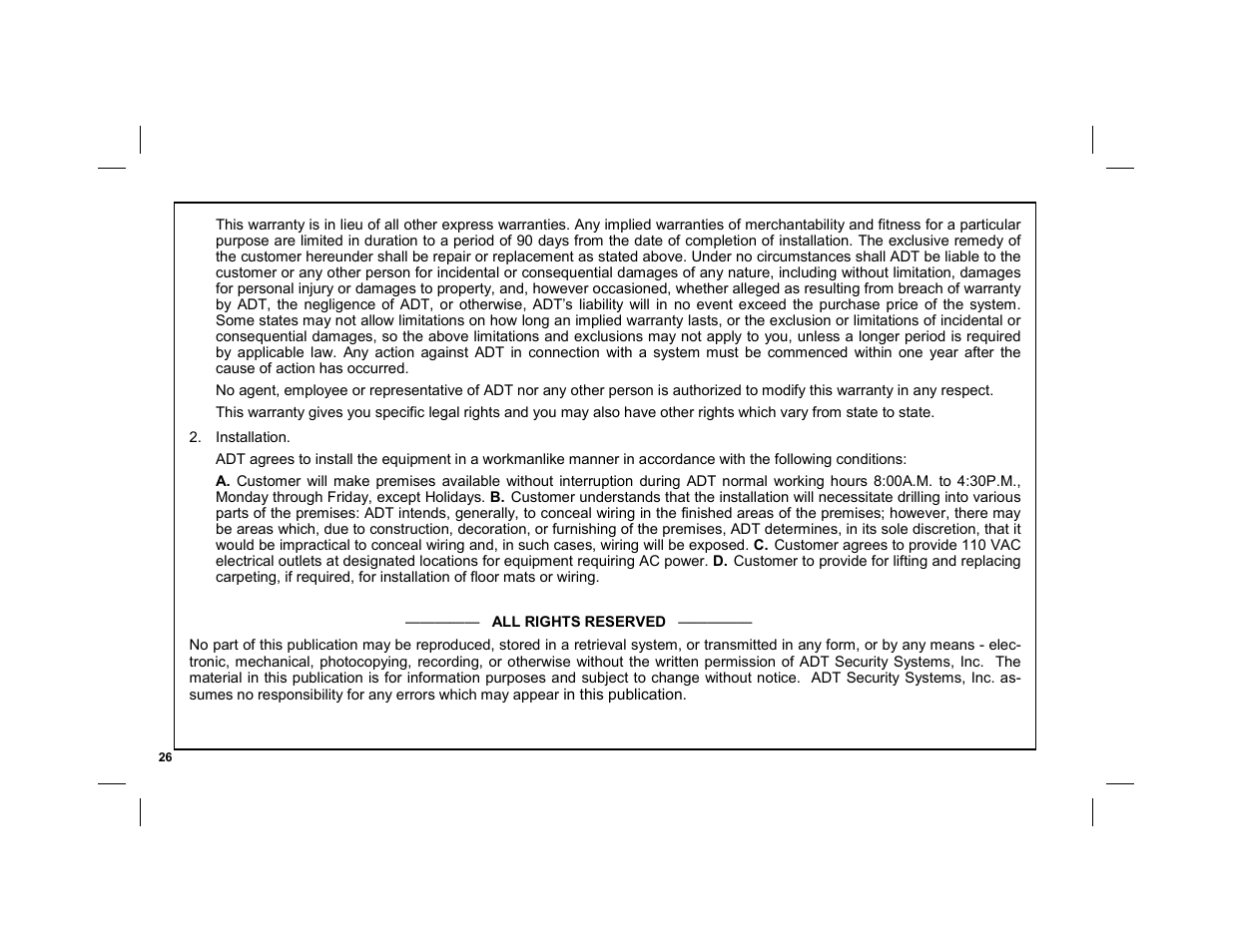 ADT Security Services EZ User Manual | Page 26 / 28