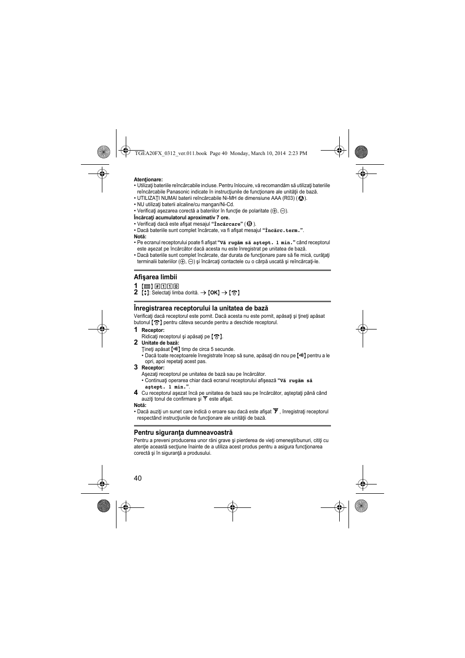 Panasonic KXTGEA20FX User Manual | Page 40 / 76