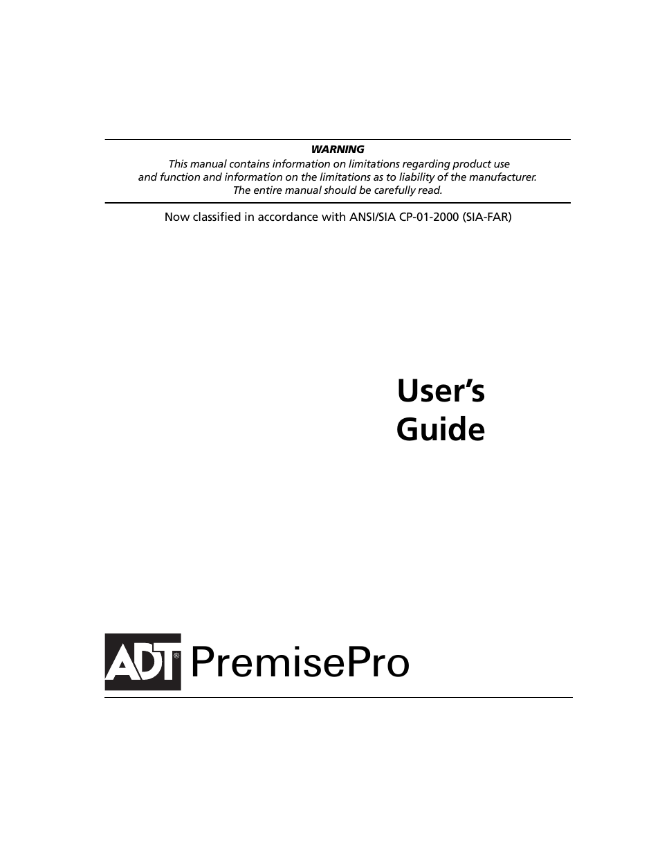 ADT Security Services PremisePro none User Manual | 32 pages