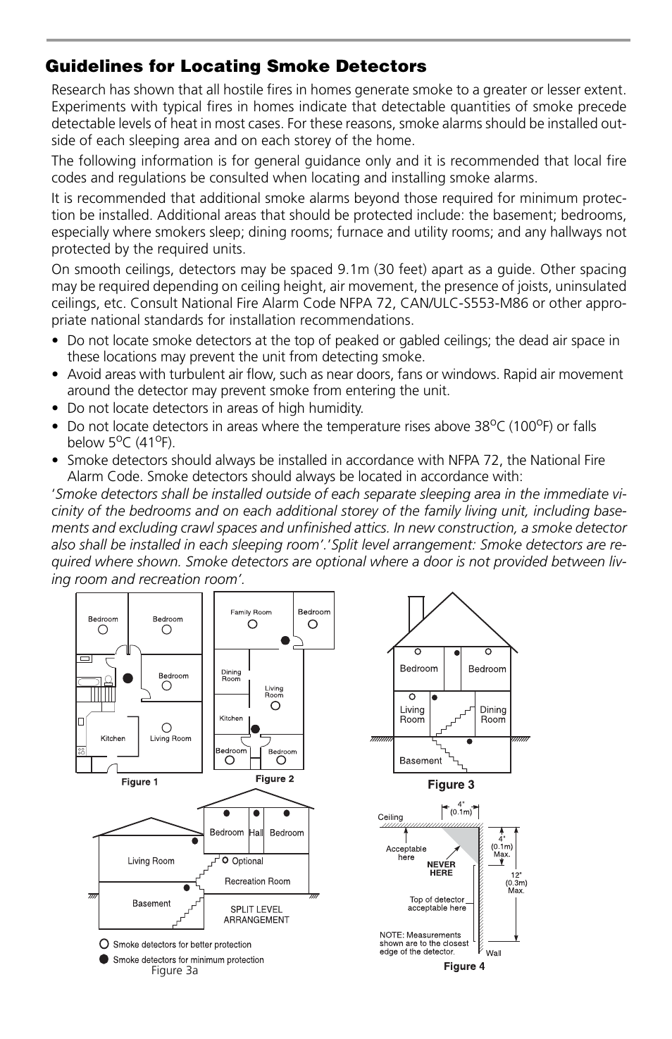 Guidelines for locating smoke detectors | ADT Security Services PowerSeries SCW9047-433 User Manual | Page 16 / 20