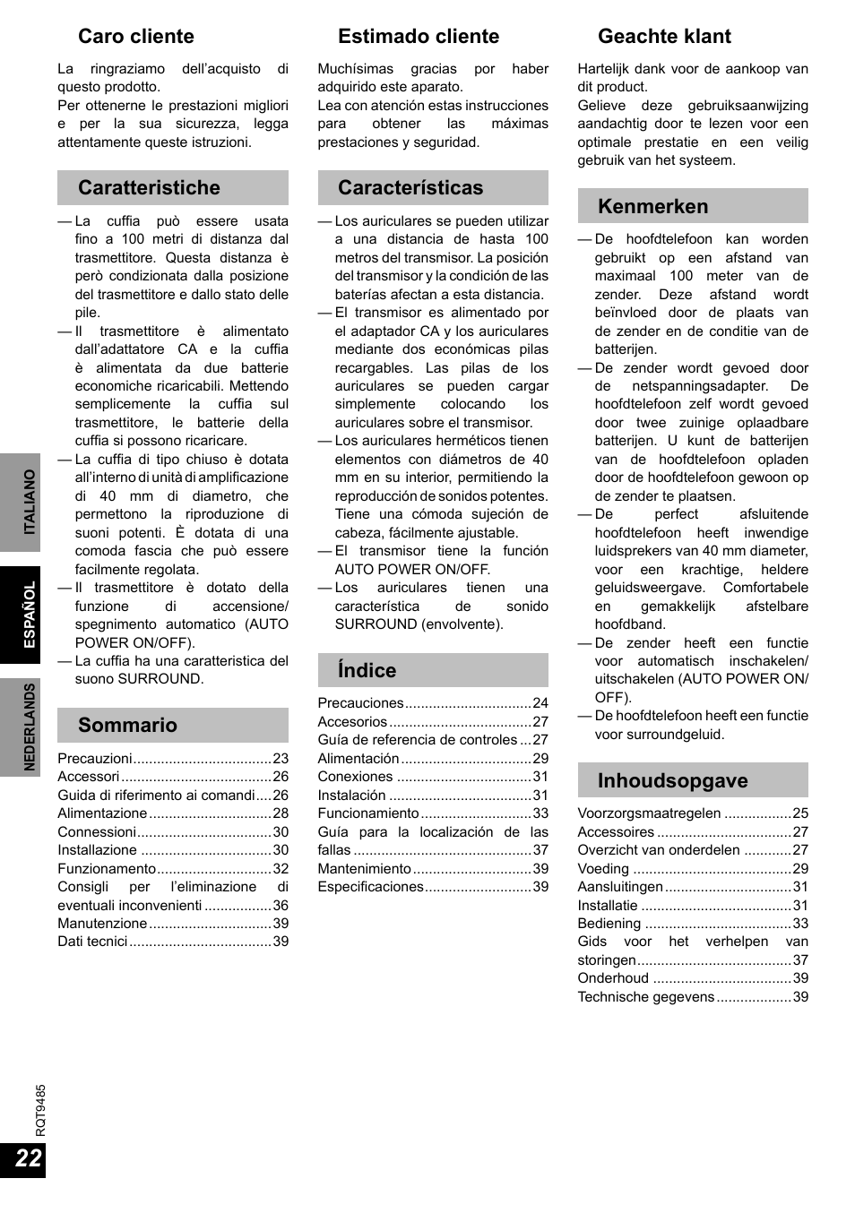 Panasonic RPWF950 User Manual | Page 22 / 96