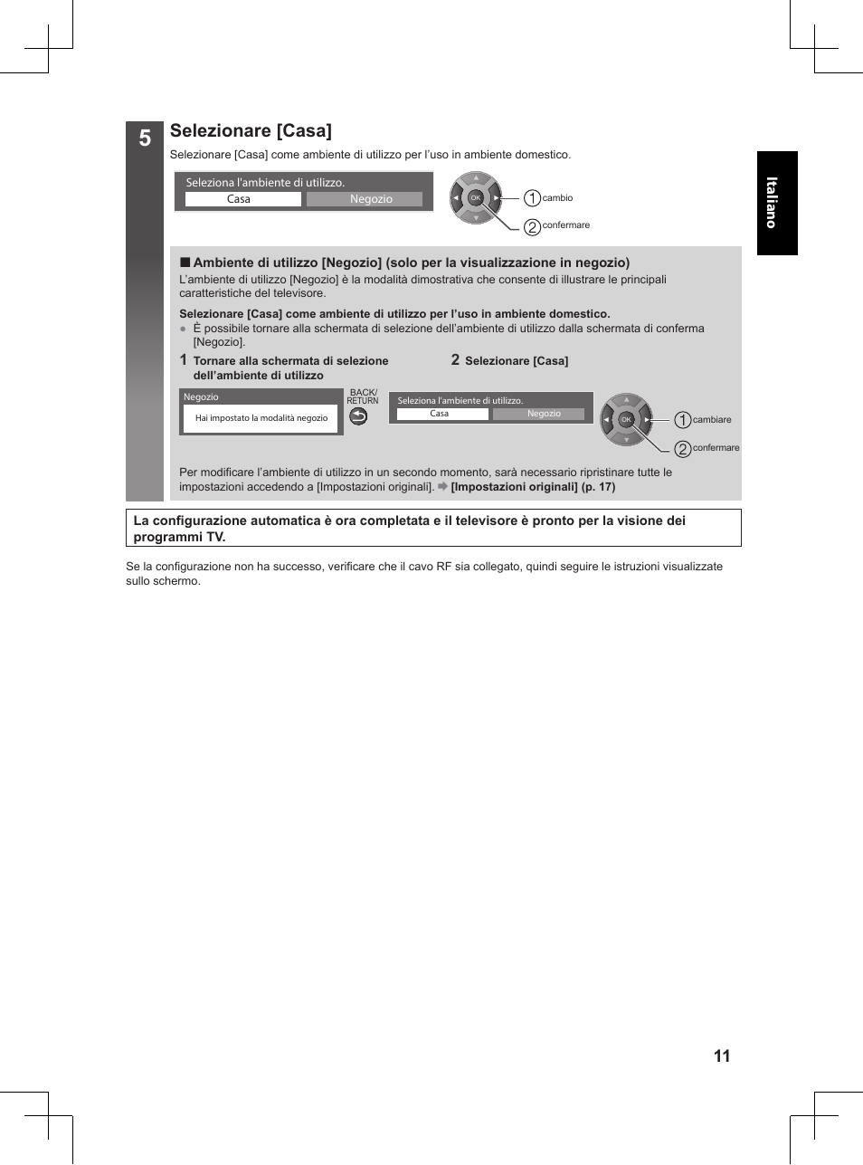 Selezionare [casa, Italiano | Panasonic TX32A400E User Manual | Page 193 / 302