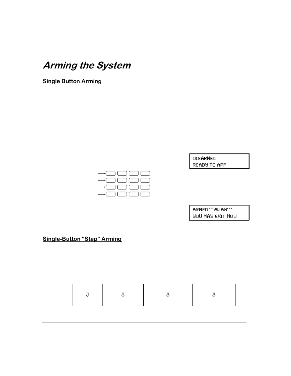 Uplqjwkh6\vwhp, 6lqjoh%xwwrq$uplqj, 6lqjoh%xwwrq´6whsµ$uplqj | ADT Security Services 3000 User Manual | Page 16 / 56