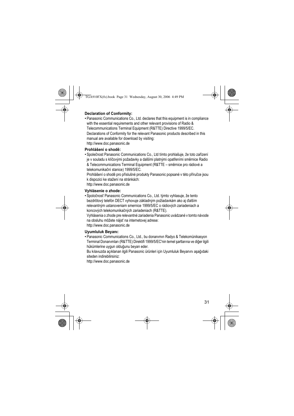 Panasonic KXTGA910FX User Manual | Page 31 / 36