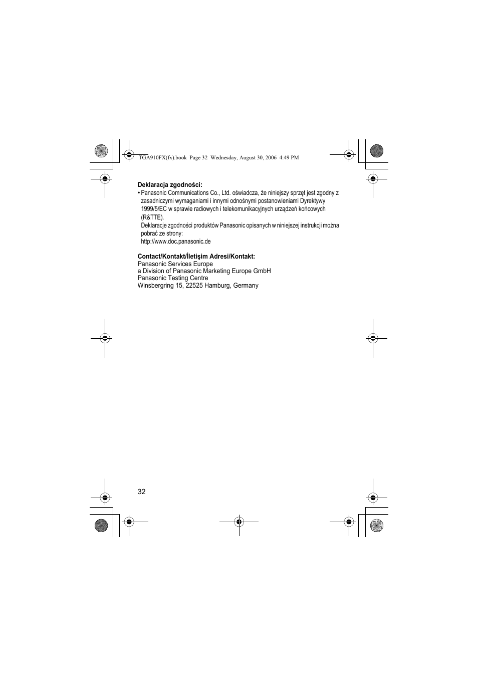 Panasonic KXTGA910FX User Manual | Page 32 / 36