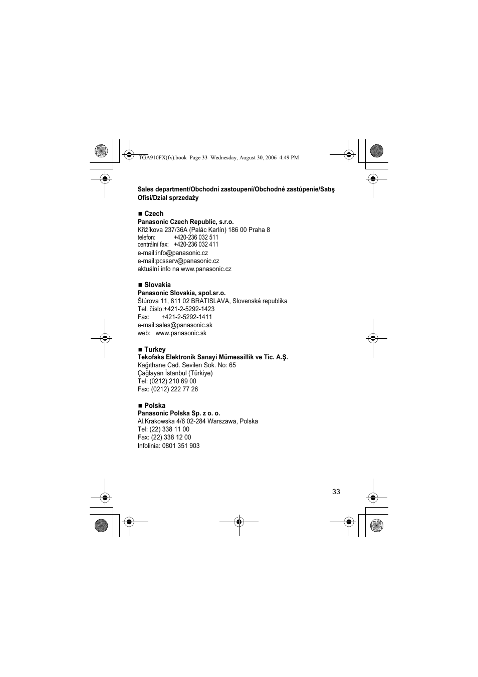 Panasonic KXTGA910FX User Manual | Page 33 / 36