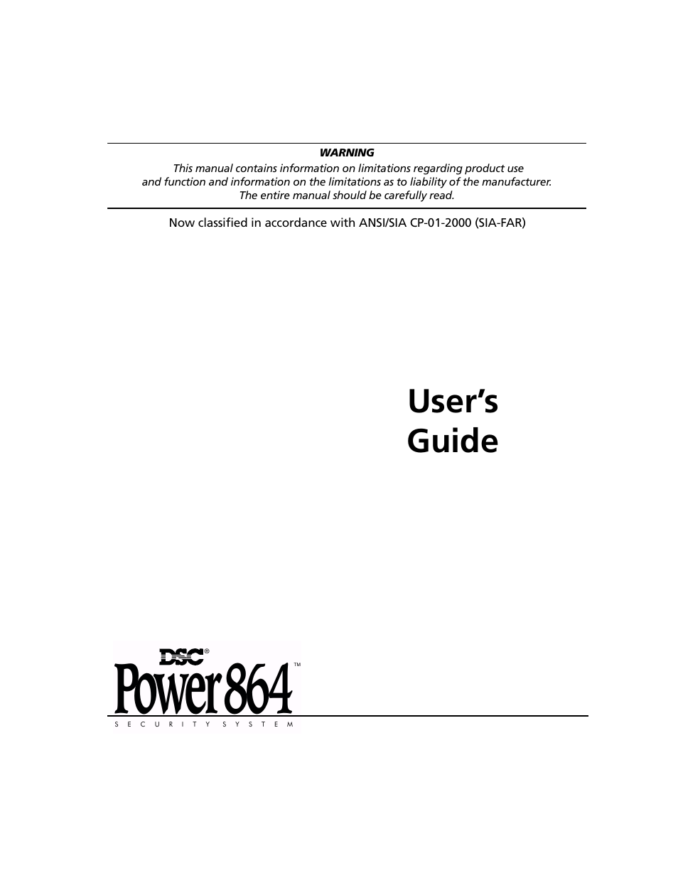 ADT Security Services Power 864 User Manual | 36 pages