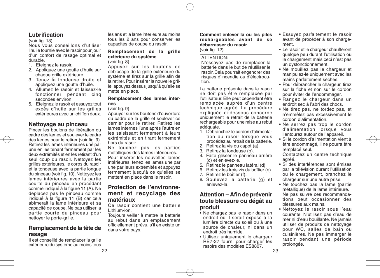 Panasonic ES8807 User Manual | Page 12 / 62