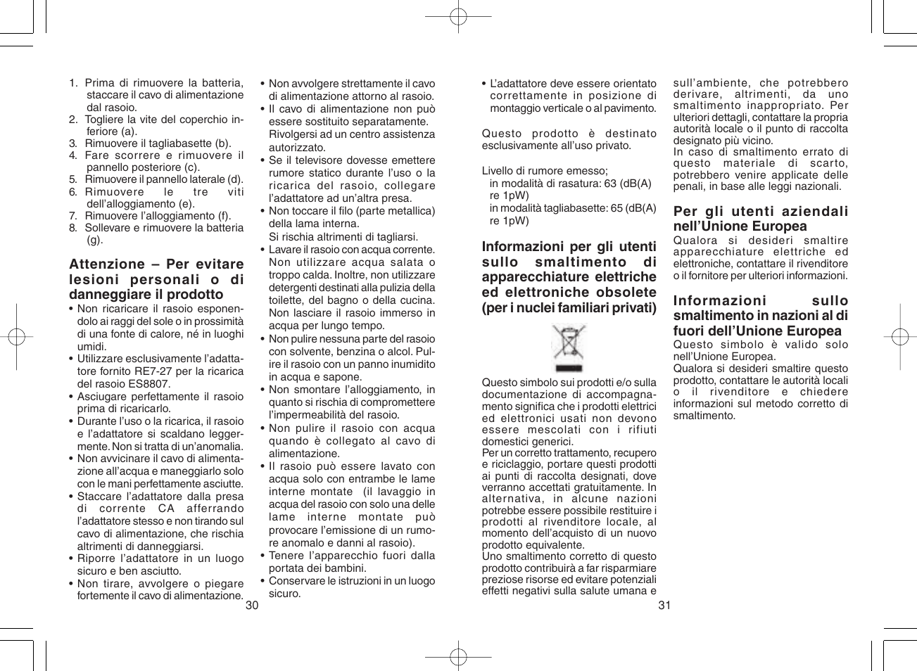 Panasonic ES8807 User Manual | Page 16 / 62