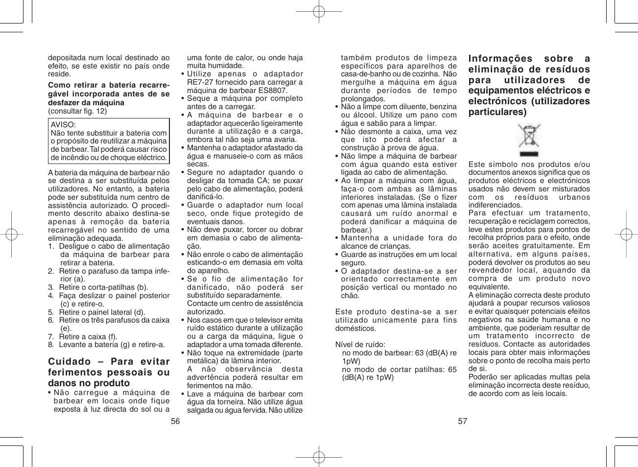 Panasonic ES8807 User Manual | Page 29 / 62