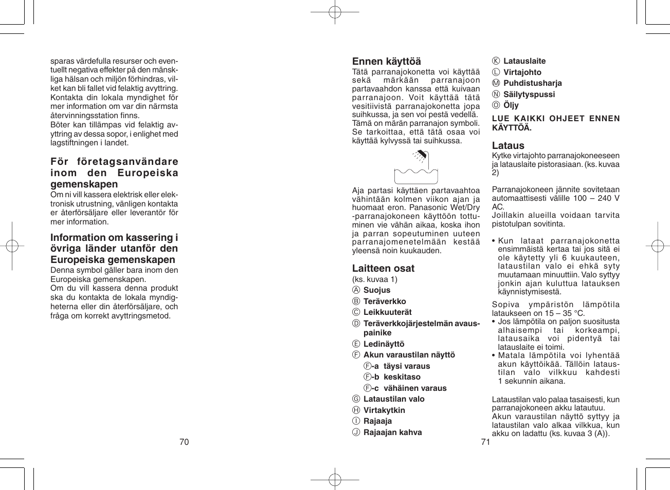 Panasonic ES8807 User Manual | Page 36 / 62