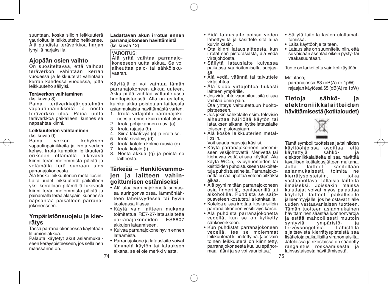 Panasonic ES8807 User Manual | Page 38 / 62