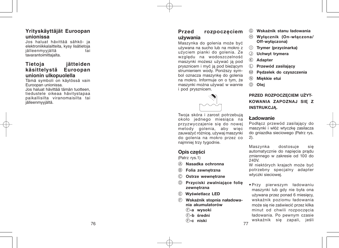 Panasonic ES8807 User Manual | Page 39 / 62