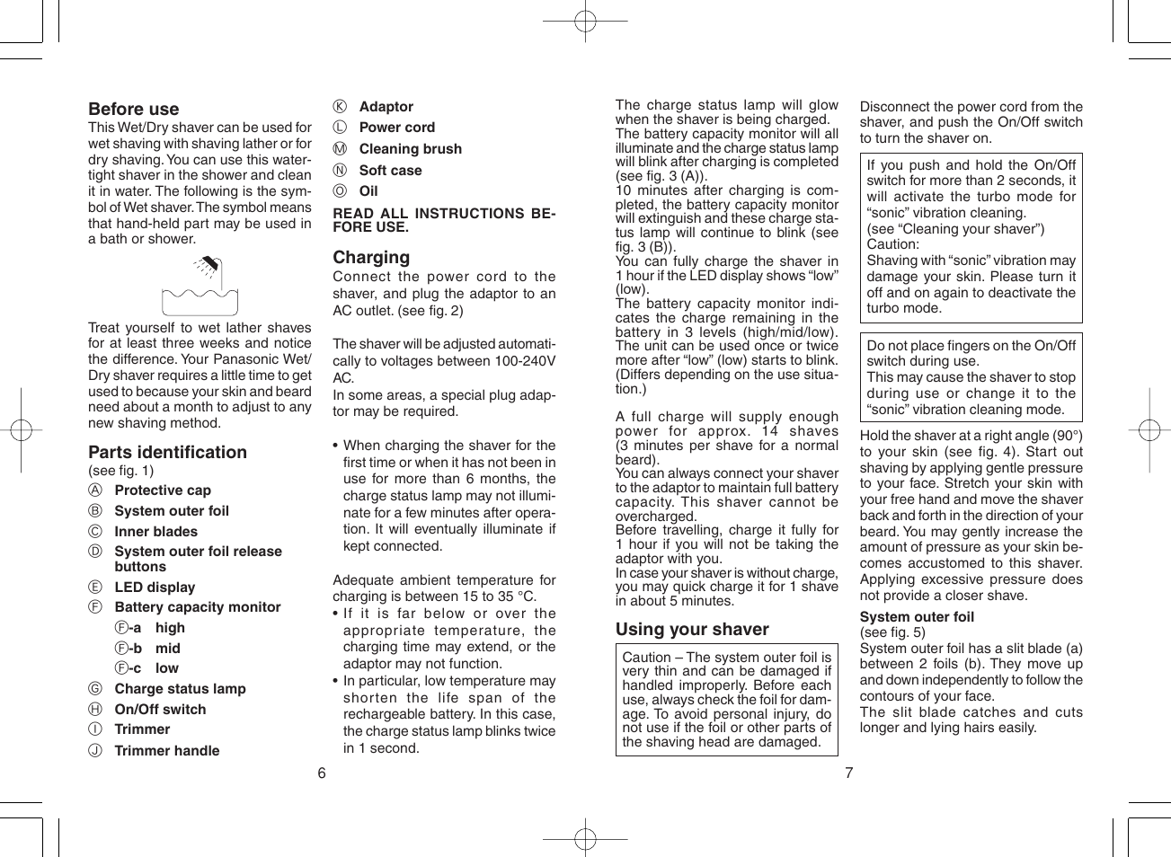 Panasonic ES8807 User Manual | Page 4 / 62