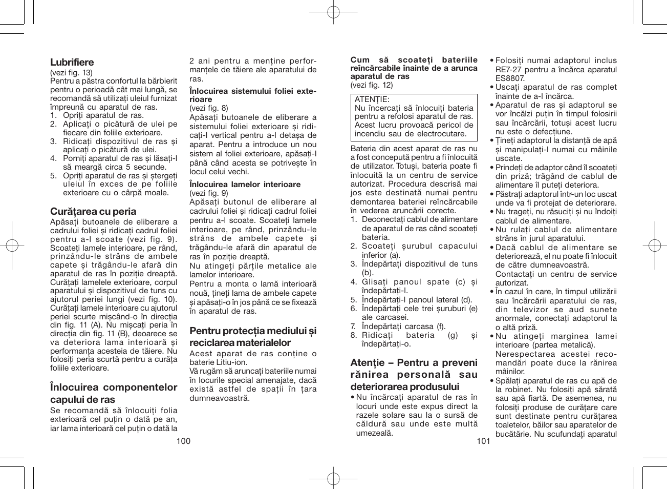 Panasonic ES8807 User Manual | Page 51 / 62