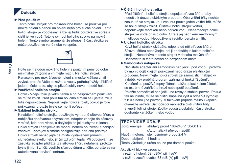 Panasonic ES7058 User Manual | Page 122 / 184