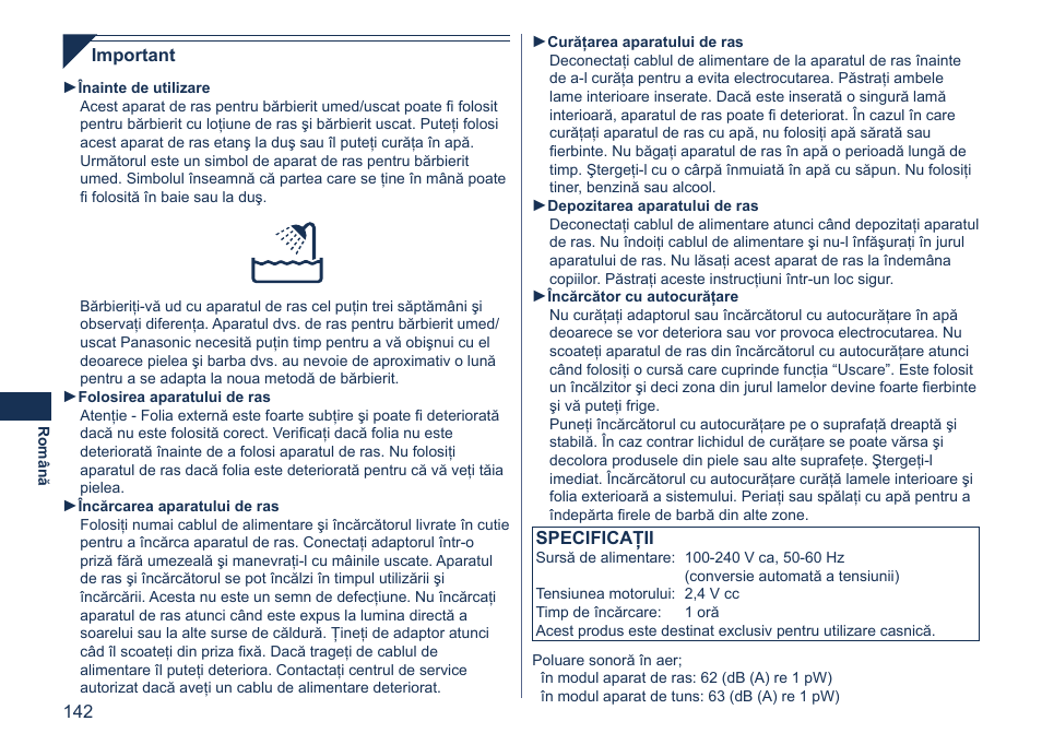 Panasonic ES7058 User Manual | Page 142 / 184
