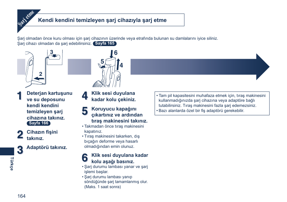 45 6 şarj etme | Panasonic ES7058 User Manual | Page 164 / 184
