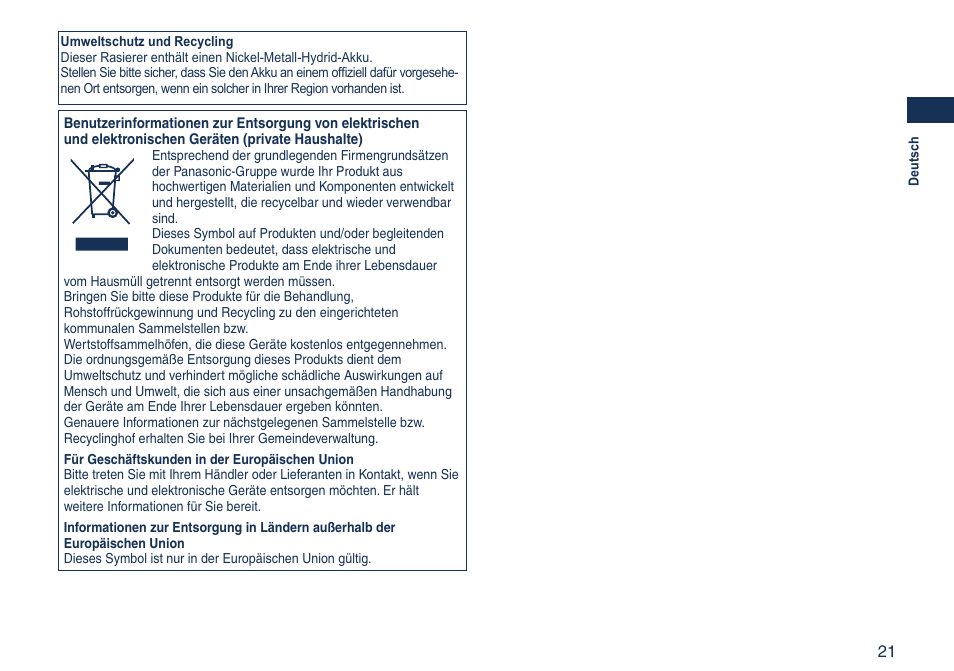 Panasonic ES7058 User Manual | Page 21 / 184