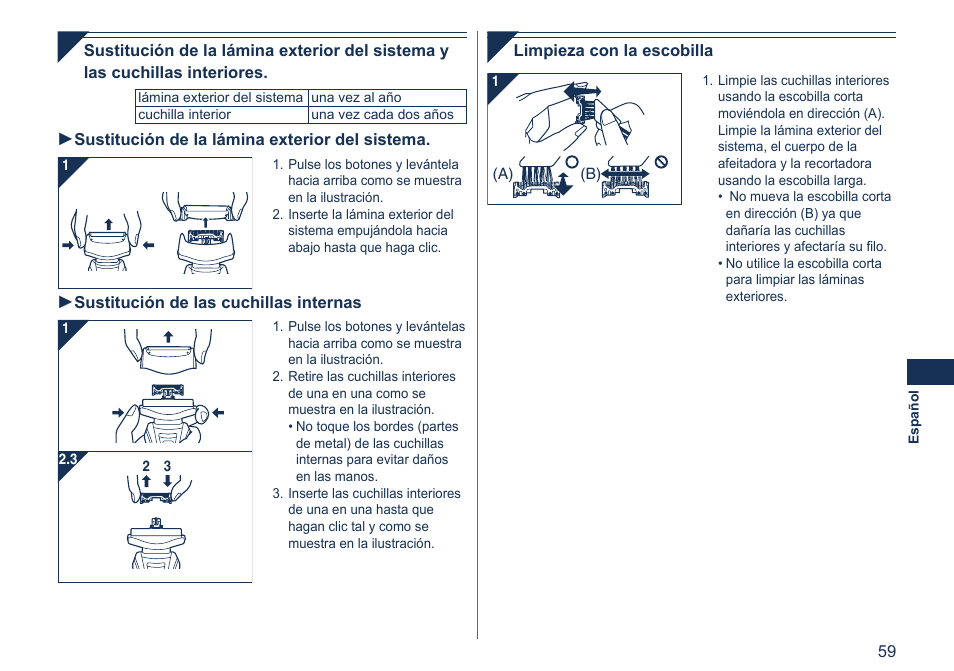 Panasonic ES7058 User Manual | Page 59 / 184