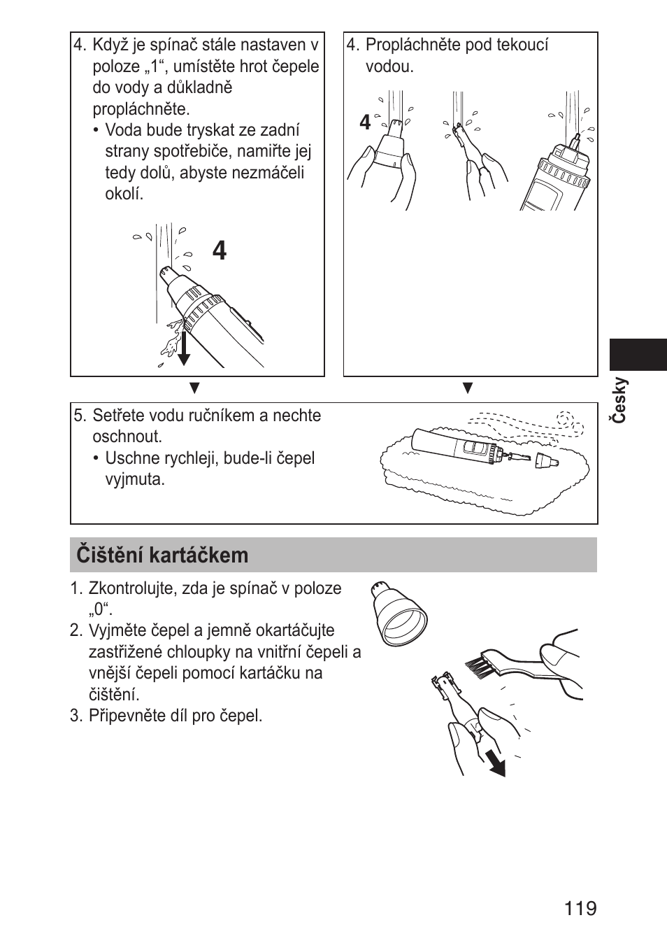Čištěníkartáčkem | Panasonic ERGN30 User Manual | Page 119 / 160