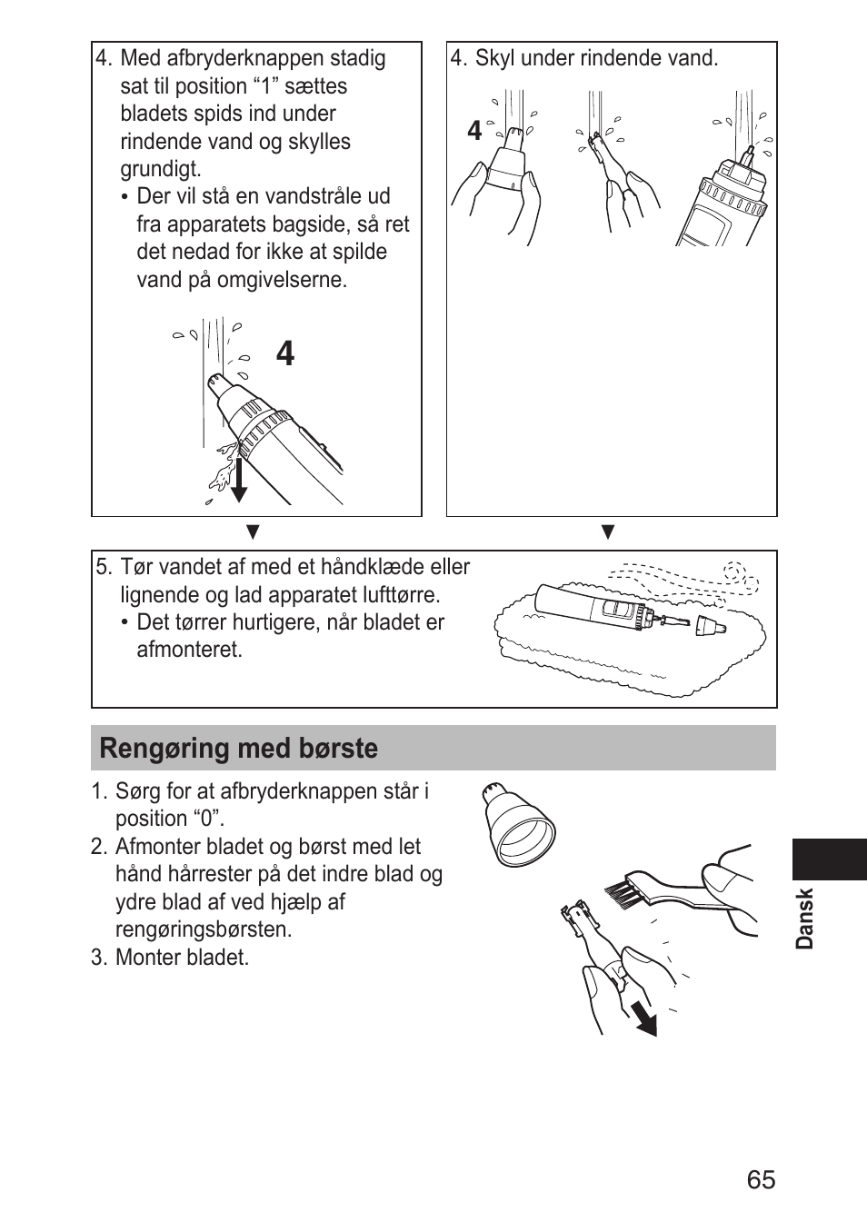 Rengøringmedbørste | Panasonic ERGN30 User Manual | Page 65 / 160