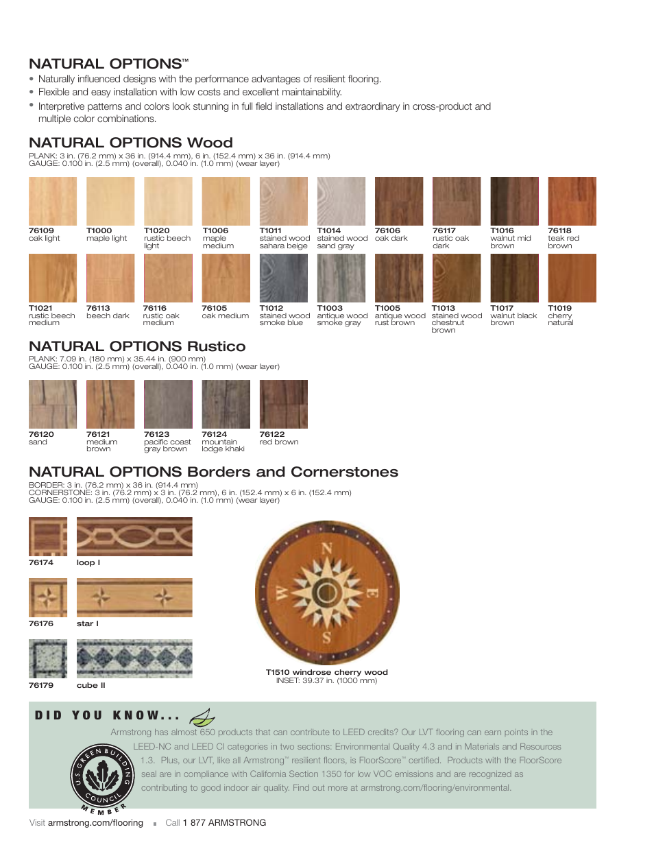 Natural options wood, Natural options rustico, Natural options borders and cornerstones | Natural options | Armstrong Tools Flooring User Manual | Page 2 / 4