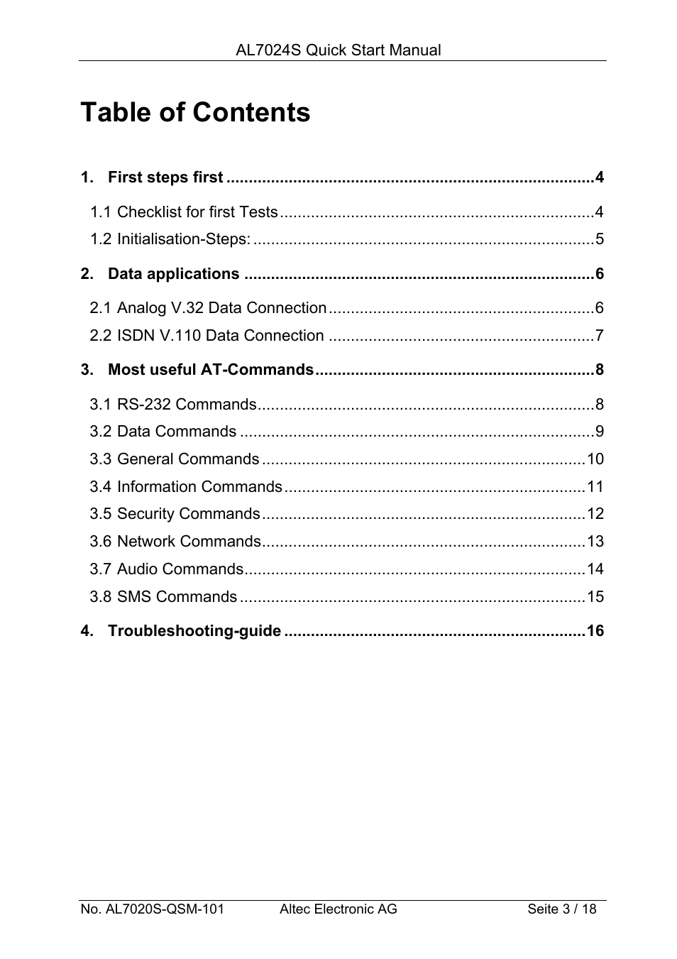 Altech Auto Security AL7024S User Manual | Page 3 / 18