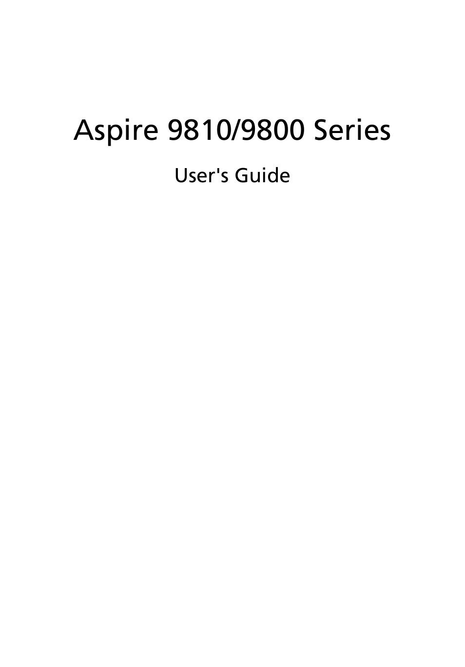Acer Aspire 9810 User Manual | 129 pages
