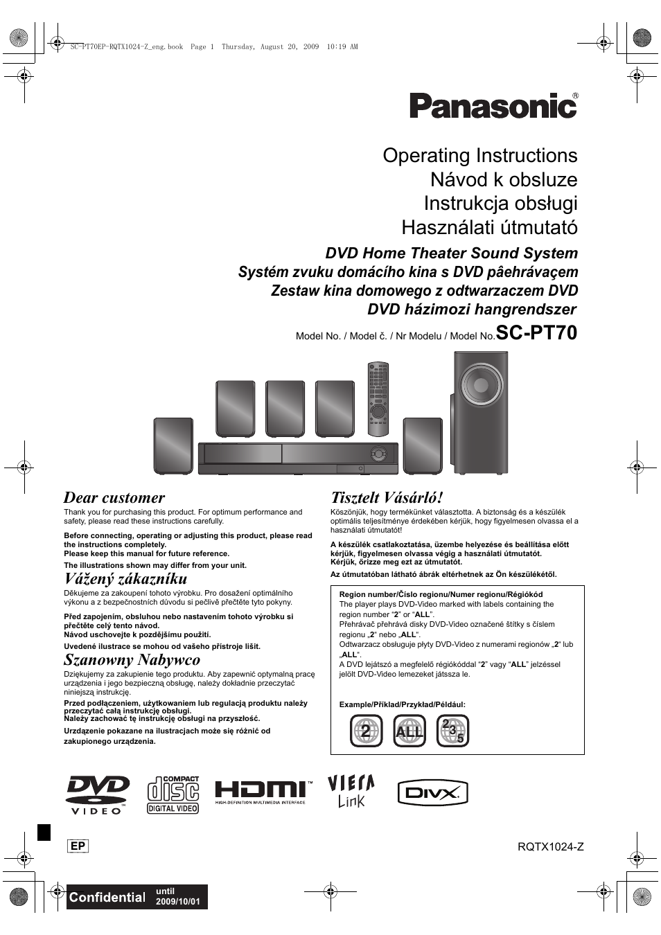 Panasonic SCPT70 User Manual | 82 pages