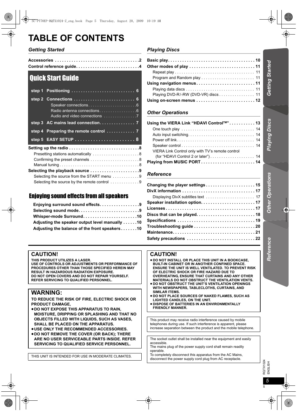 Panasonic SCPT70 User Manual | Page 5 / 82