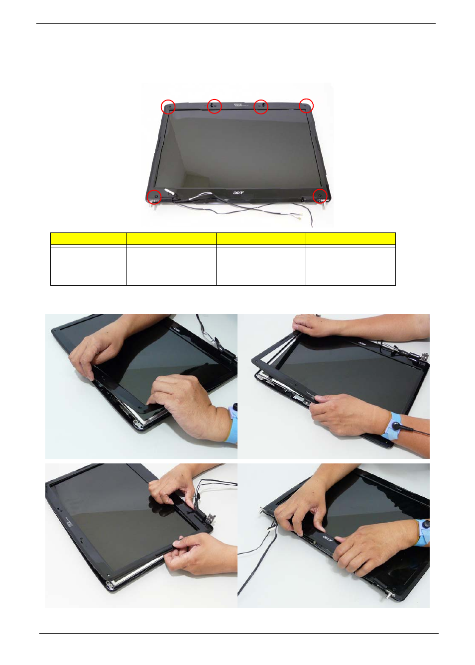 Removing the lcd bezel | Aspire Digital 7730G User Manual | Page 100 / 210