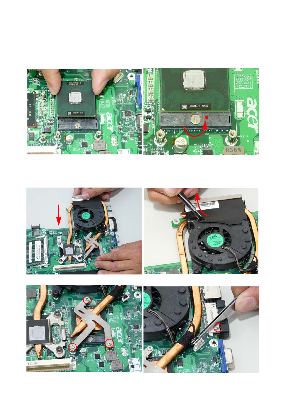 Main module reassembly procedure, Replacing the cpu replacing the cpu fan module | Aspire Digital 7730G User Manual | Page 110 / 210