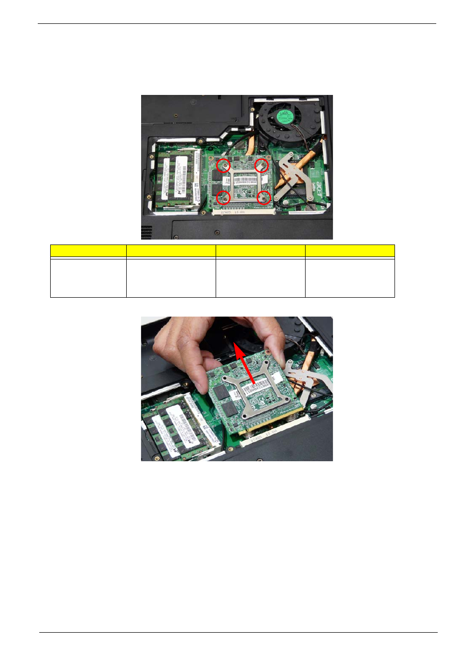 Removing the mxm module, Removing the turbo ram module | Aspire Digital 7730G User Manual | Page 61 / 210