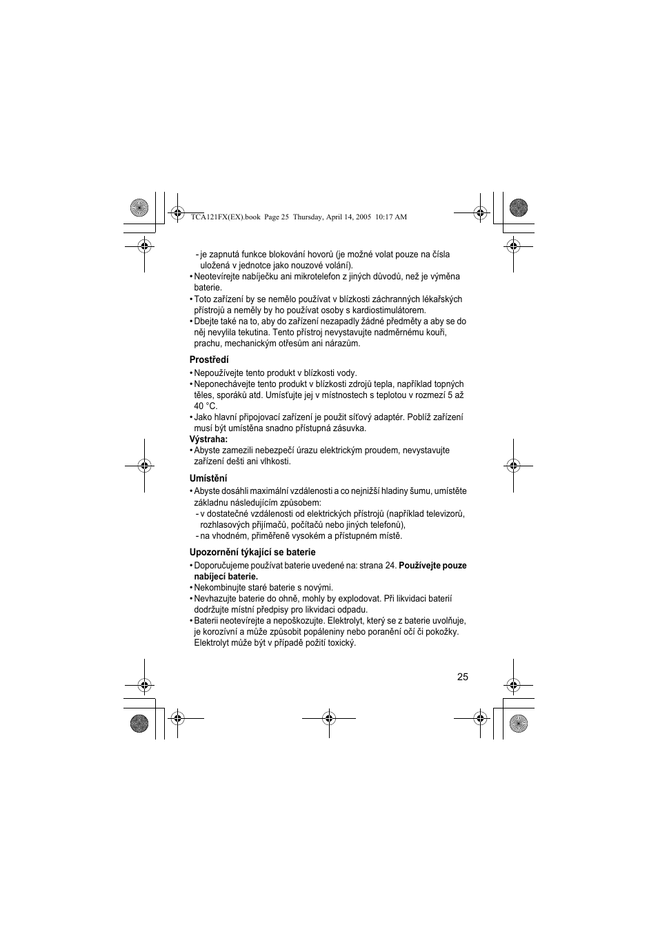 Panasonic KXTCA121FX User Manual | Page 25 / 32