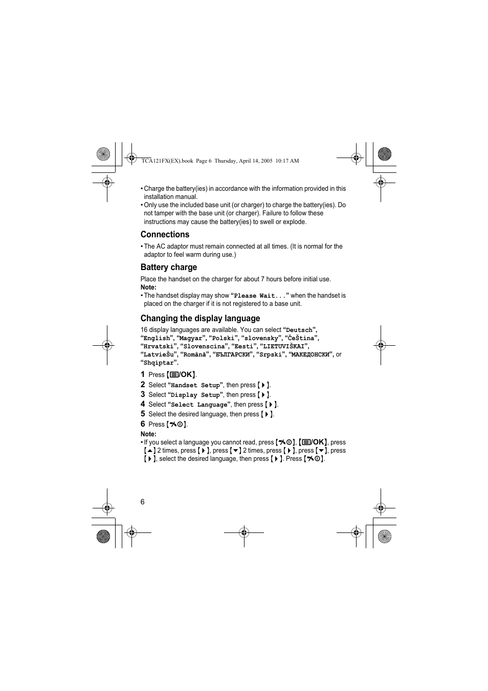 Panasonic KXTCA121FX User Manual | Page 6 / 32