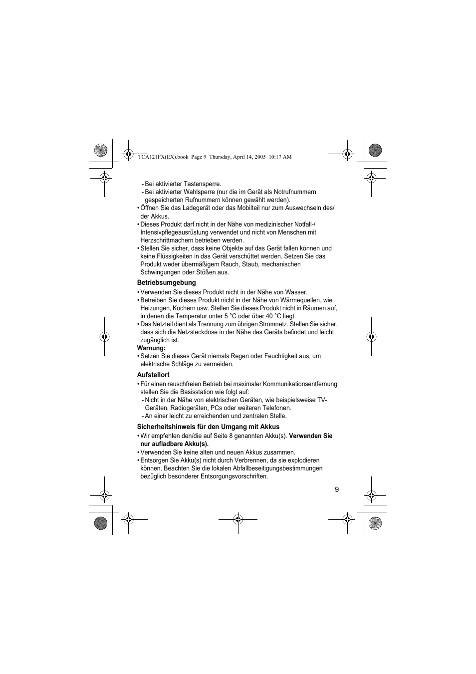 Panasonic KXTCA121FX User Manual | Page 9 / 32