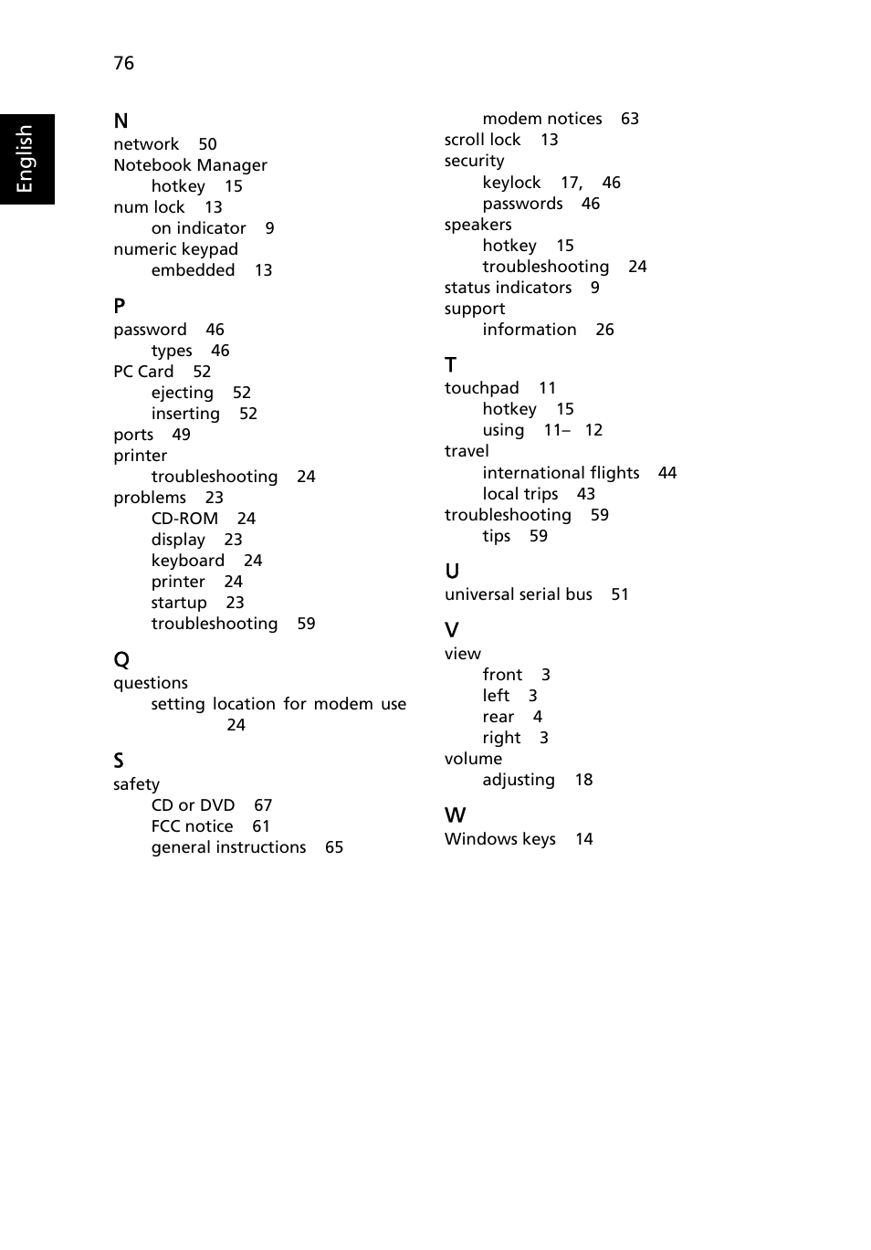 Acer Aspire 3500 User Manual | Page 84 / 84