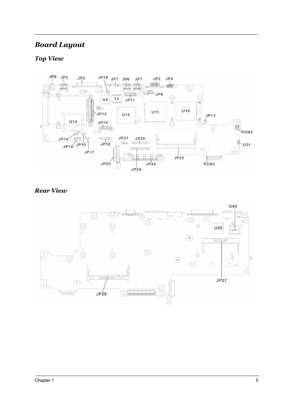 Board layout, Top view, Rear view | Aspire Digital 2010 User Manual | Page 12 / 128