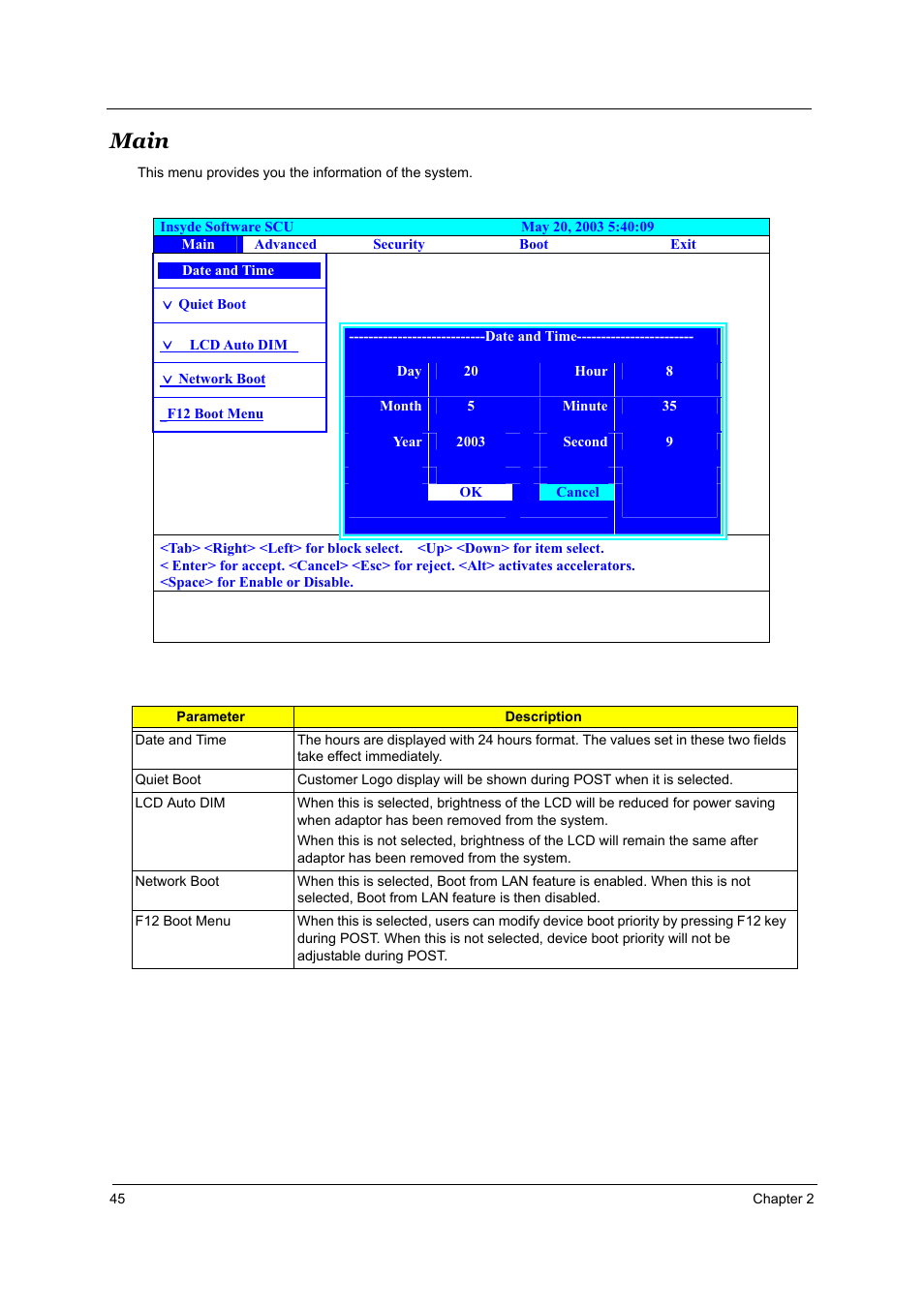 Main, Date and time | Aspire Digital 2010 User Manual | Page 52 / 128
