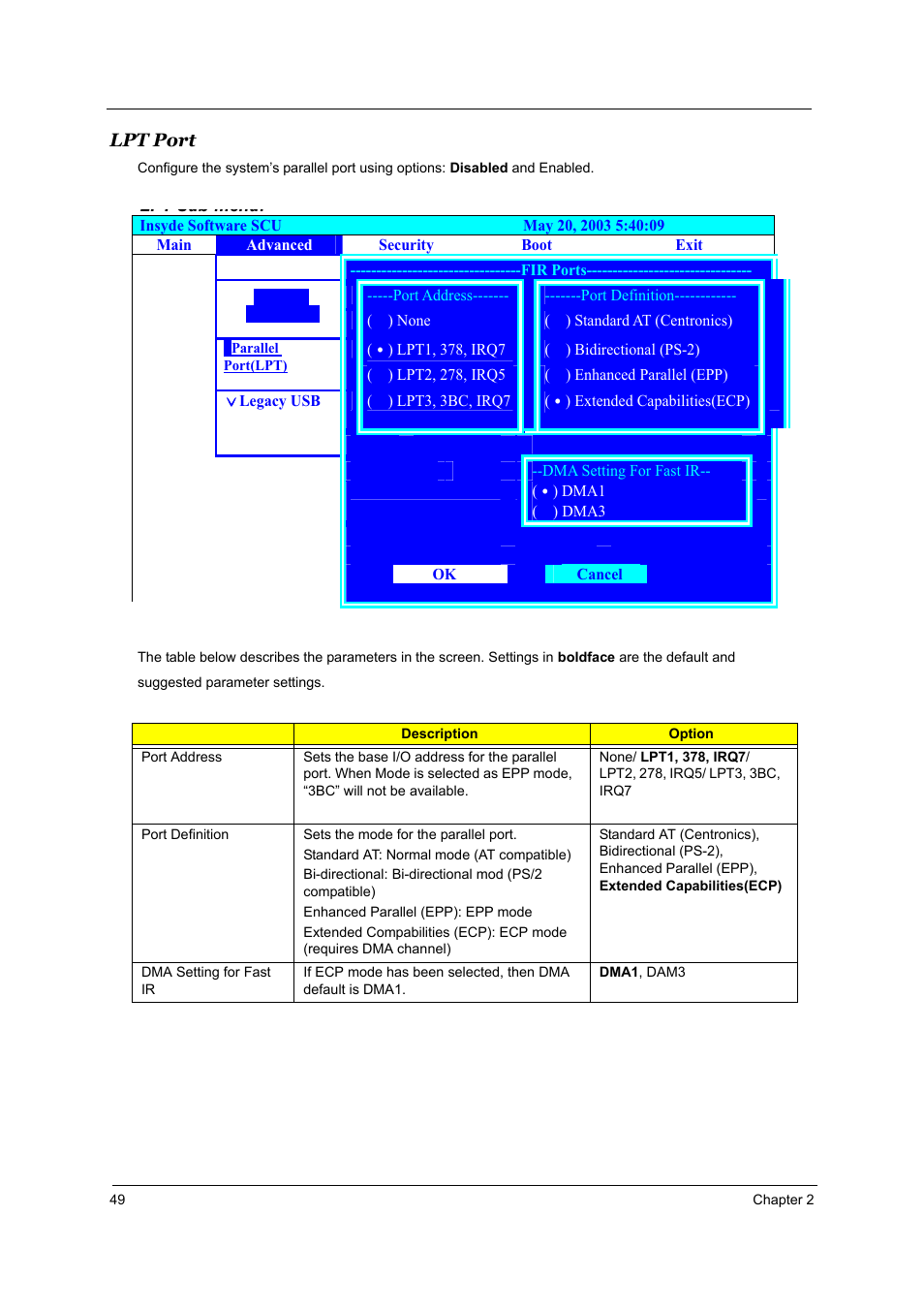 Lpt port | Aspire Digital 2010 User Manual | Page 56 / 128