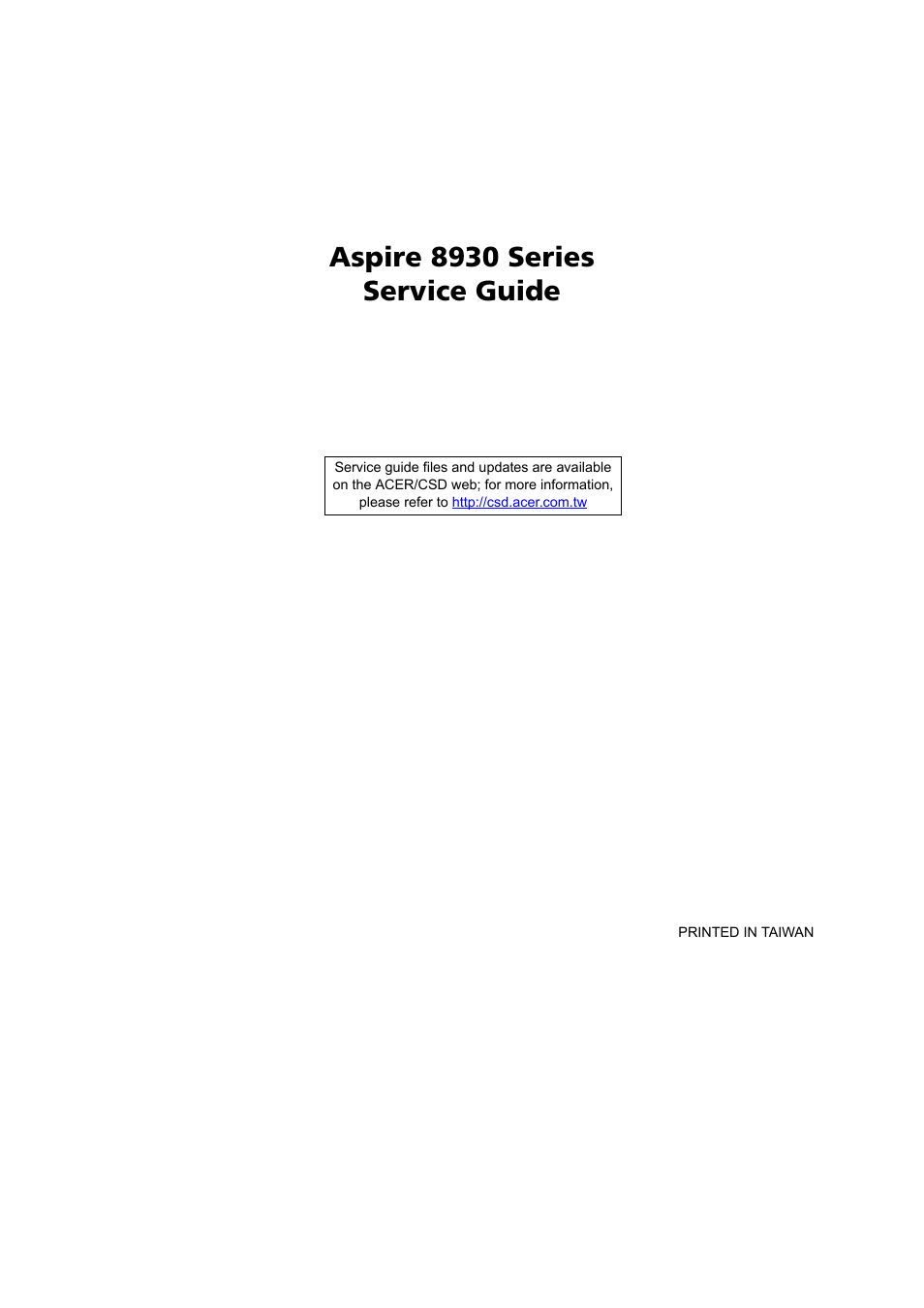 Aspire Digital 8930 User Manual | 118 pages